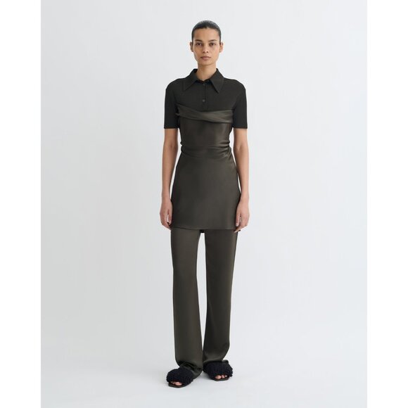 Nanushka Heceta Mesh Jersey & Slip Satin Fabric Blocked Mini Dress - Picture 8 of 12